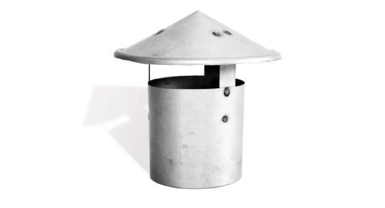 100mm Roof cowl chinamans hat galvanised steel chimney rain cap ducting cover 4/"
