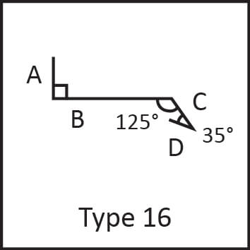 Roof flashing type 16 angular measures diagram