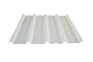 White fibreglass roof sheeting