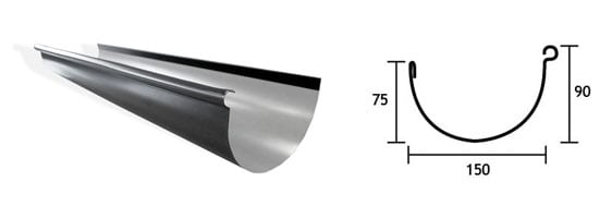 150 half round gutter