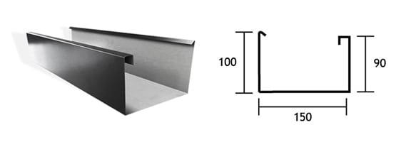 Low Front Commercial Eaves Gutter Low Front Commercial Eaves Gutter