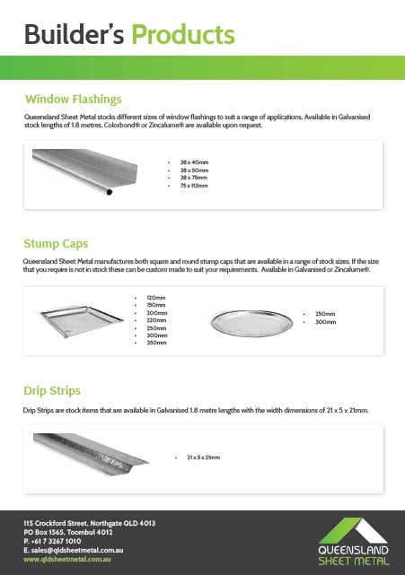 Builders Products -Queensland Sheet Metal