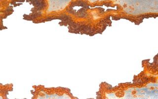 rust on the metal sheet being shown in the image